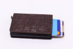 Πορτοφόλι Καρτών με RFID και Μηχανισμό Slide σε Καφέ Croco - Image 3